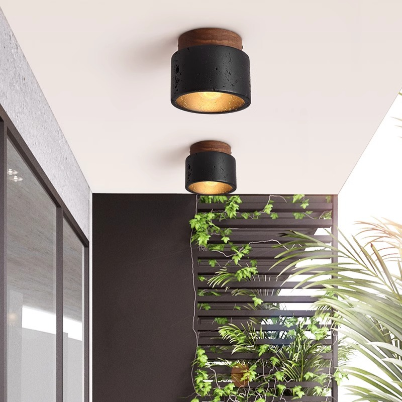 Elegant Taklampa i Svart Sten för Vardagsrum och Sovrum – Lugnande Belysning med Modern Design 4