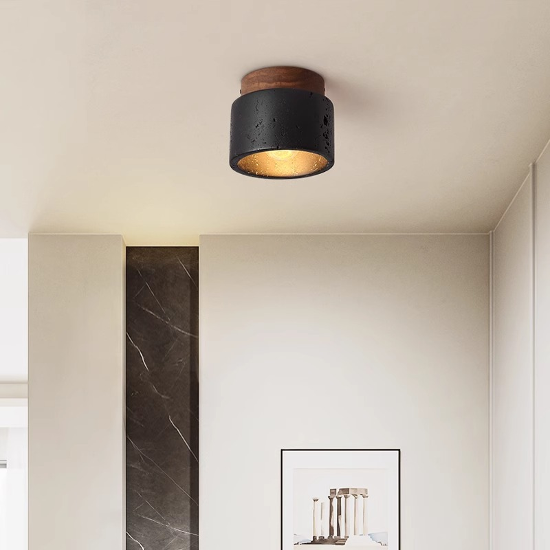 Elegant Taklampa i Svart Sten för Vardagsrum och Sovrum – Lugnande Belysning med Modern Design 6