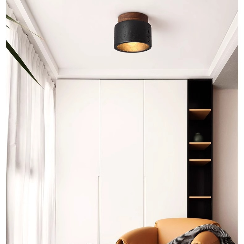 Elegant Taklampa i Svart Sten för Vardagsrum och Sovrum – Lugnande Belysning med Modern Design 7