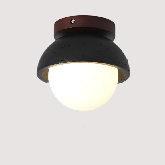 Elegant Taklampa i Svart Sten för Vardagsrum och Sovrum – Lugnande Belysning med Modern Design 9