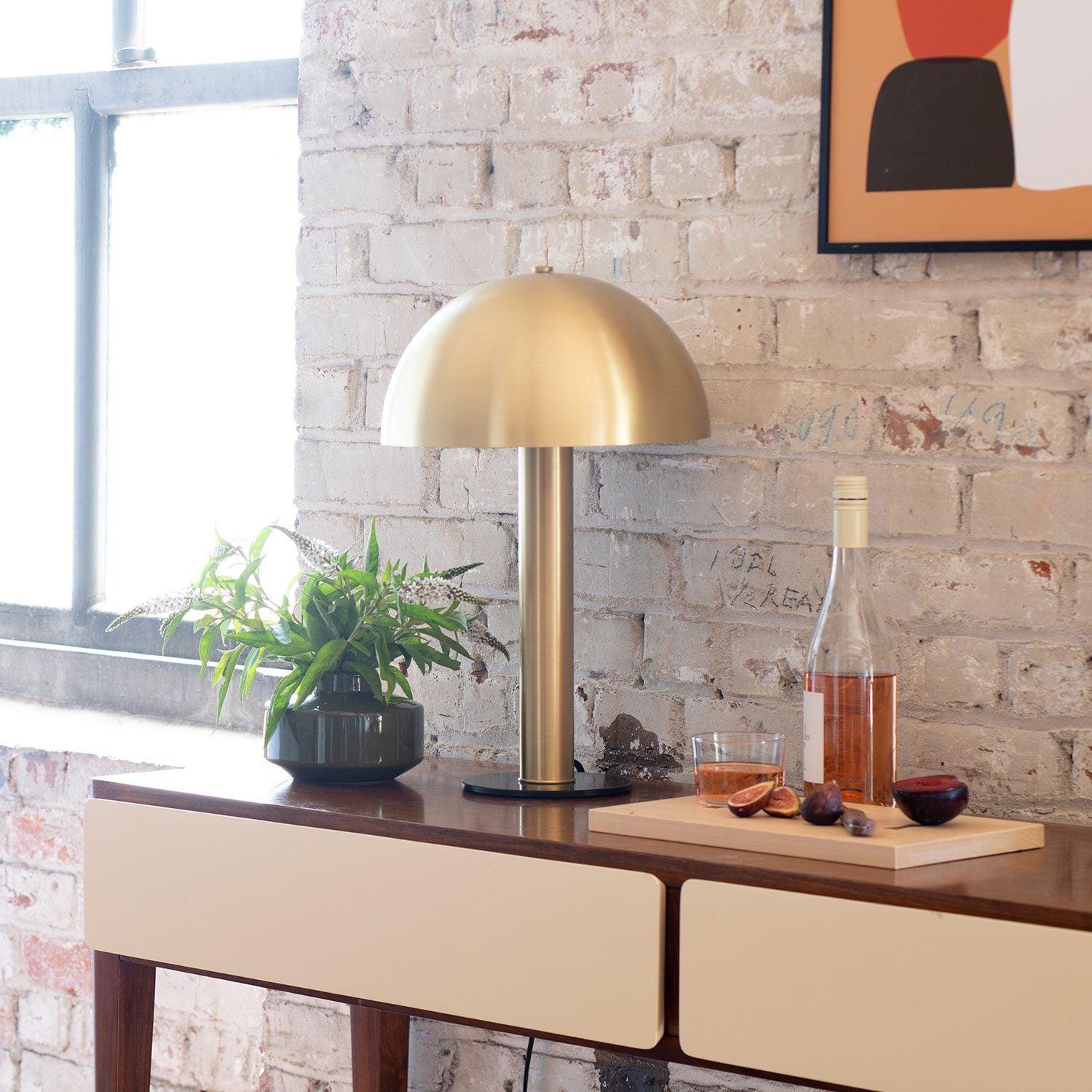 Bordslampa Svampformad Design – Elegant Belysning för Hemmet, Dimmerkompatibel, 30 cm Diameter, Vit, Blå, Koppar 8