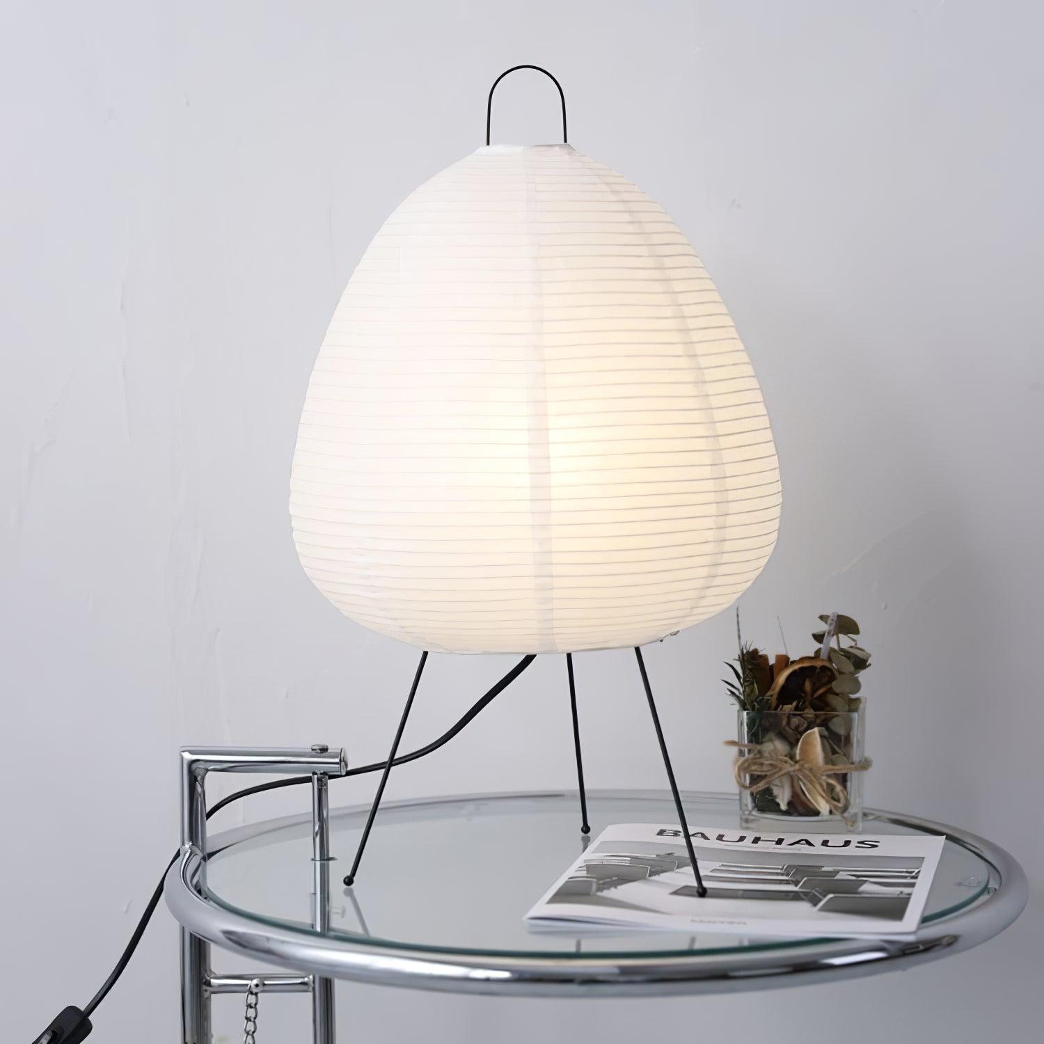 Bordslampa med Välvd Pappersskärm – Elegant Design för Mysig Belysning, Inomhus, E26/E27 Kompatibel, 43 cm H 0