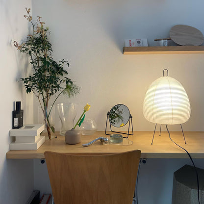 Bordslampa med Välvd Pappersskärm – Elegant Design för Mysig Belysning, Inomhus, E26/E27 Kompatibel, 43 cm H 7