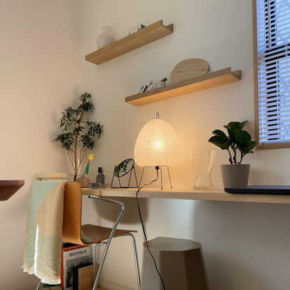 Bordslampa med Välvd Pappersskärm – Elegant Design för Mysig Belysning, Inomhus, E26/E27 Kompatibel, 43 cm H 8