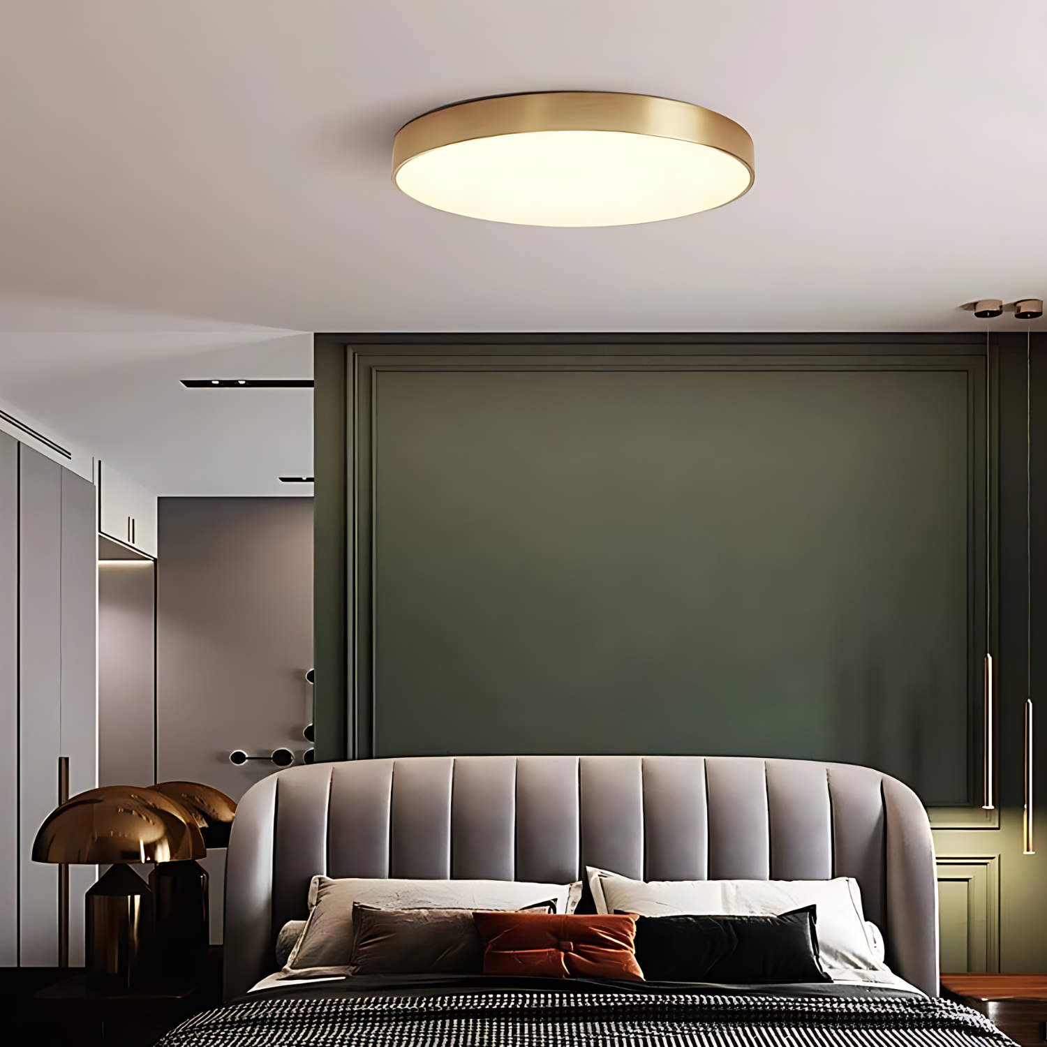 Dekorativ Taklampa i Svart och Guld med LED Belysning – Elegant Design för Vardagsrum och Sovrum 4