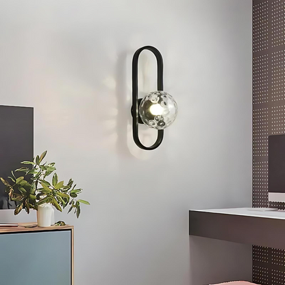 Elegant Svart Vägglampa med Frostat Glas – Modern LED Belysning för Säng och Inomhusbruk 4