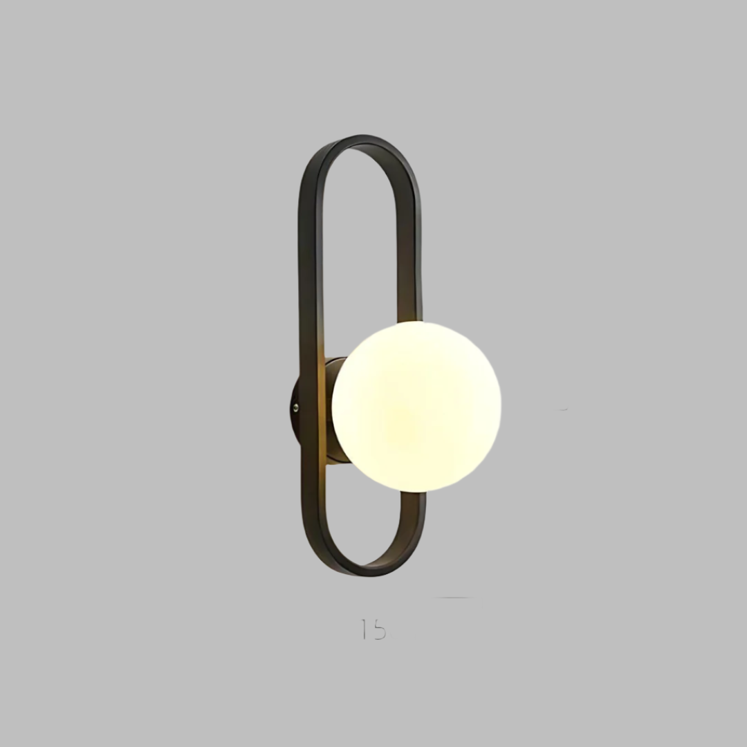 Elegant Svart Vägglampa med Frostat Glas – Modern LED Belysning för Säng och Inomhusbruk 7