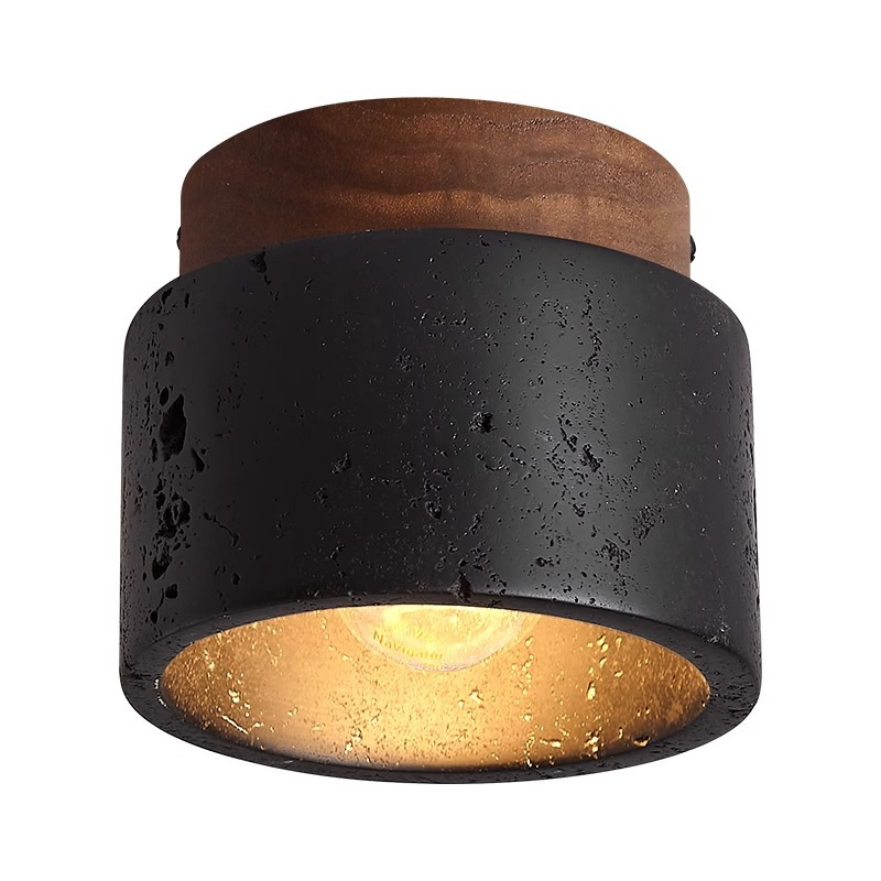 Elegant Taklampa i Svart Sten för Vardagsrum och Sovrum – Lugnande Belysning med Modern Design 0