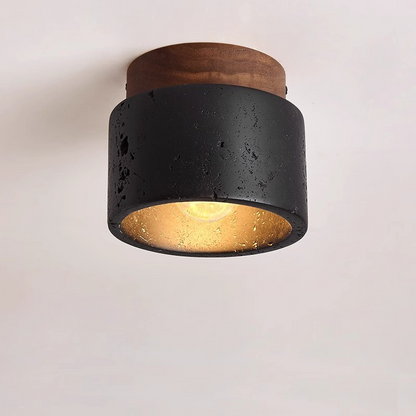 Elegant Taklampa i Svart Sten för Vardagsrum och Sovrum – Lugnande Belysning med Modern Design 1