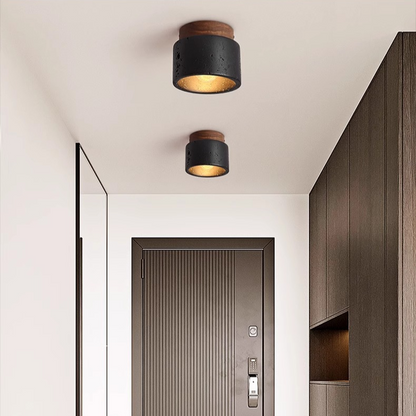 Elegant Taklampa i Svart Sten för Vardagsrum och Sovrum – Lugnande Belysning med Modern Design 2