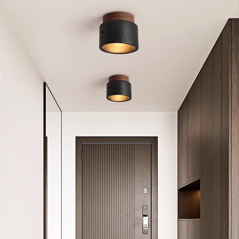 Elegant Taklampa i Svart Sten för Vardagsrum och Sovrum – Lugnande Belysning med Modern Design 2