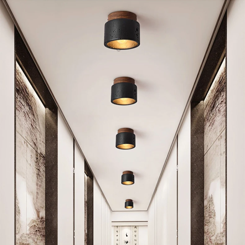 Elegant Taklampa i Svart Sten för Vardagsrum och Sovrum – Lugnande Belysning med Modern Design 5