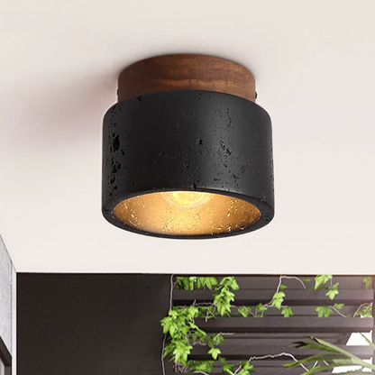 Elegant Taklampa i Svart Sten för Vardagsrum och Sovrum – Lugnande Belysning med Modern Design 8