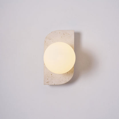 Elegant Vägglampa i Travertin för Vardagsrum och Badrum – Fuktbeständig, Dimmerkompatibel, Modern Design 0