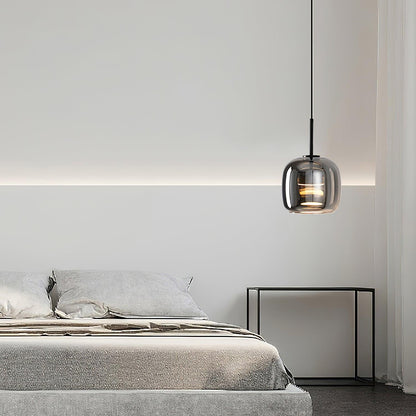 Hängande LED-lampa i Svart Glas för Matsal – Modern Design, Rökig Glasskugga, Integrerad Ljuslösning 4