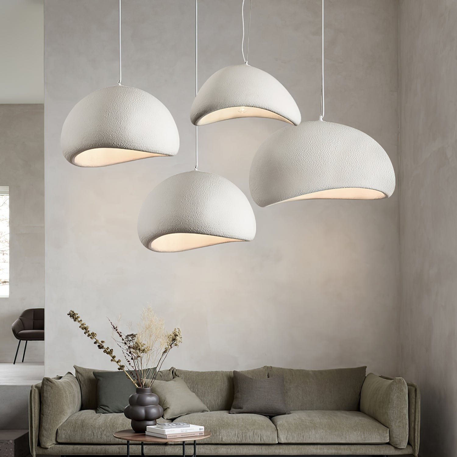 Hängande Lampa i Molnform – Justerbar Taklampa för Inredning, Fuktresistent och Kompatibel med LED/Edison, 30-40 cm 2