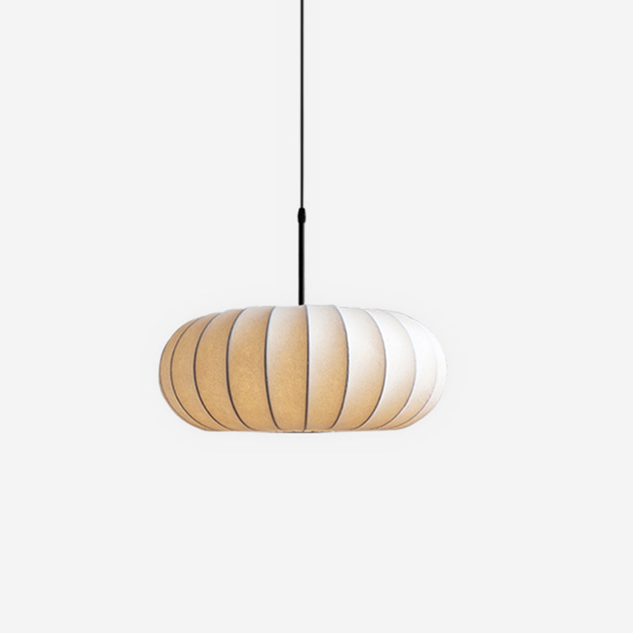 Hänglampa i Japansk Minimalism Wabi-Sabi Stil – Justerbar Kabellängd, Diameter 30/40 cm, Elegant Tygskärm 1