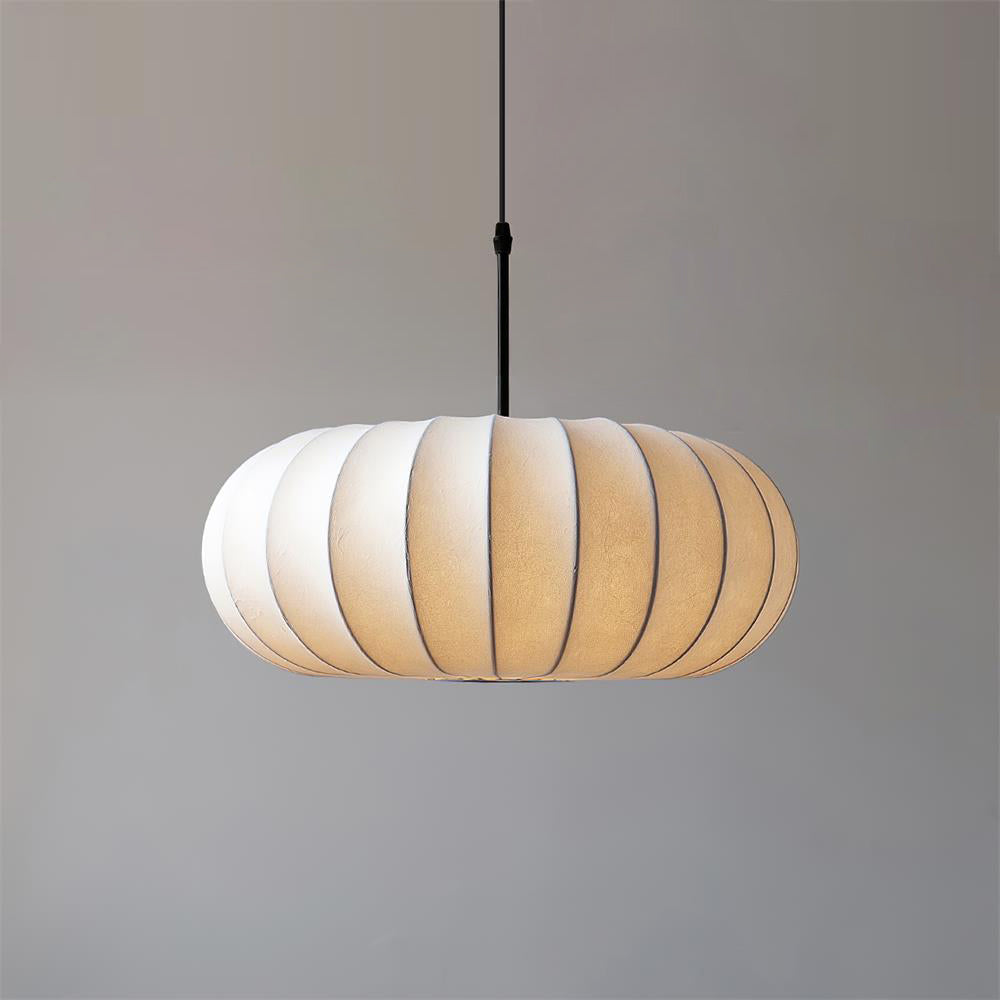 Hänglampa i Japansk Minimalism Wabi-Sabi Stil – Justerbar Kabellängd, Diameter 30/40 cm, Elegant Tygskärm 2