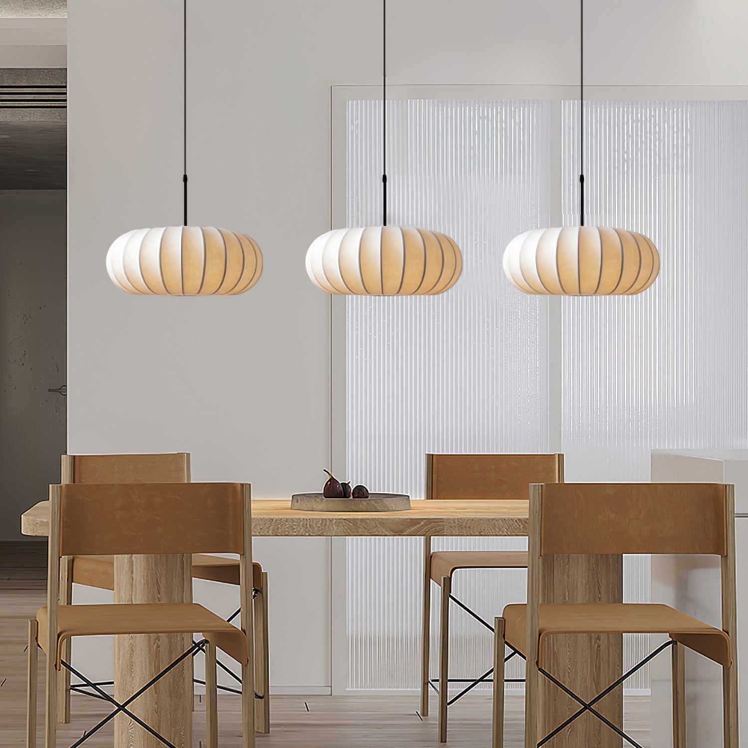 Hänglampa i Japansk Minimalism Wabi-Sabi Stil – Justerbar Kabellängd, Diameter 30/40 cm, Elegant Tygskärm 4