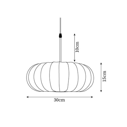 Hänglampa i Japansk Minimalism Wabi-Sabi Stil – Justerbar Kabellängd, Diameter 30/40 cm, Elegant Tygskärm 6