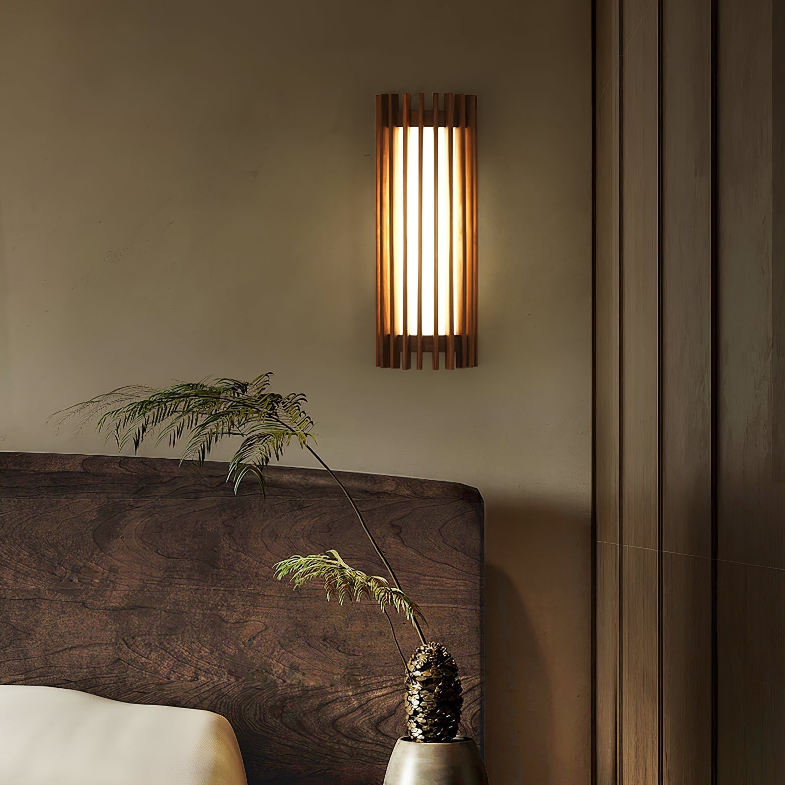 LED Vägglampa i Valnötsträ med Integrerad Belysning för Badrum och Inomhus – Elegant och Hållbar Design 2