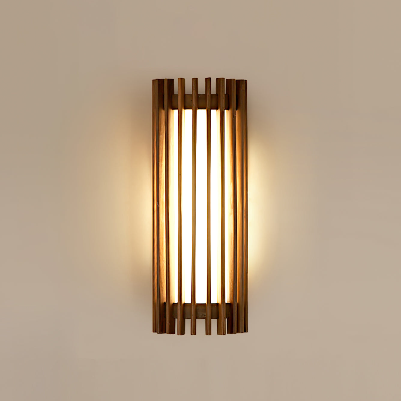 LED Vägglampa i Valnötsträ med Integrerad Belysning för Badrum och Inomhus – Elegant och Hållbar Design 3