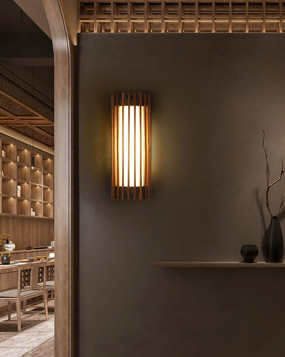LED Vägglampa i Valnötsträ med Integrerad Belysning för Badrum och Inomhus – Elegant och Hållbar Design 4