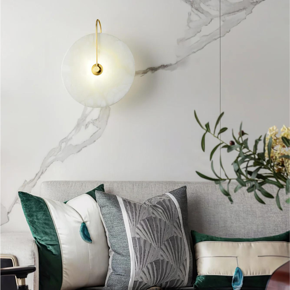 Modern Väggljus i Alabaster med Justerbar Ljusriktning – Energieffektiv LED Belysning för Elegant Inredning 4