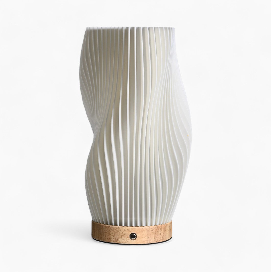 Samtida USB-Bordslampa med Vågmönster och Metallbas – Elegant Belysning för Hem och Kontor 0