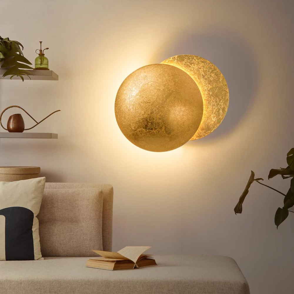 Vägglampa Svart med Månfasdesign – Elegant Inomhusbelysning för Mysig Atmosfär 1